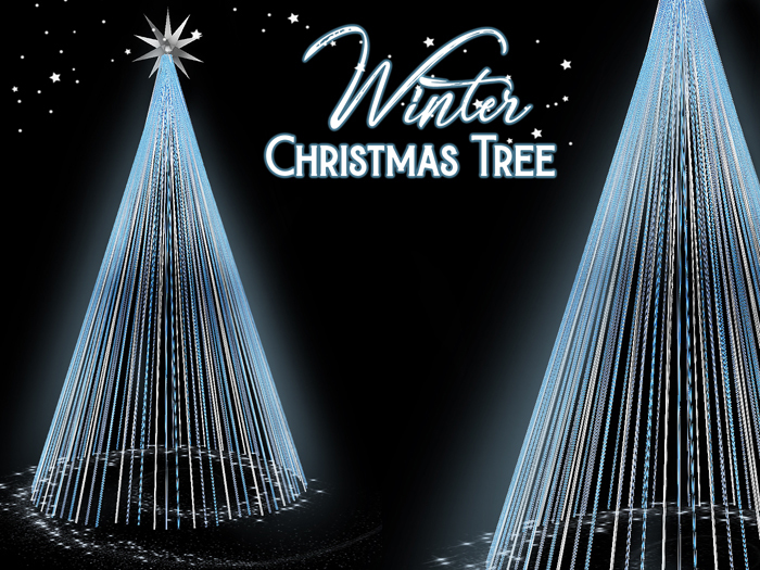Lighted Modern Winter Mesh Christmas Tree