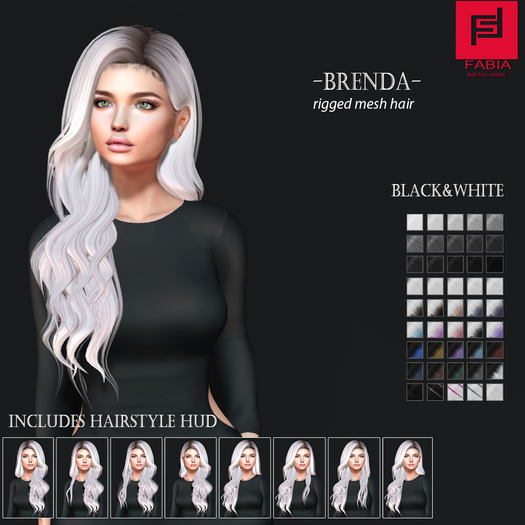 -FABIA- Mesh Hair   <Brenda> Black&White