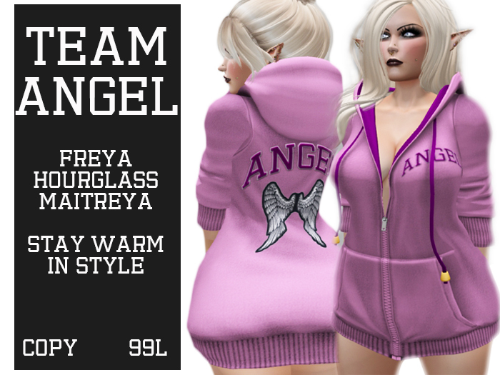 ::SOULED OUT::  TEAM ANGEL LONG HOODIE PINK/PURPLE