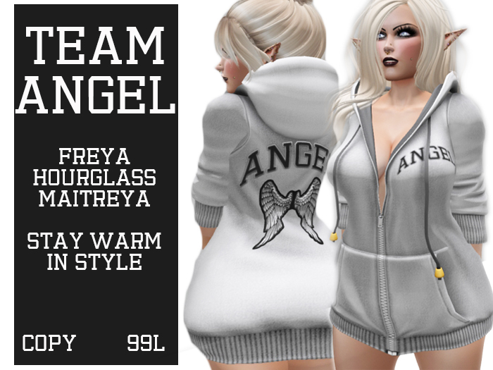 ::SOULED OUT::  TEAM ANGEL LONG HOODIE BW