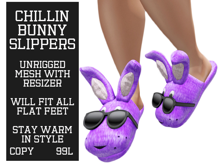 ::SOULED OUT:: CHILLIN BUNNY SLIPPERS  PURPLE
