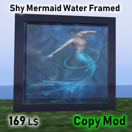 Shy Mermaid Princess Water Framed