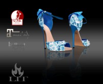 *LIT Fashions* Bowback Sandals - Blue Floral