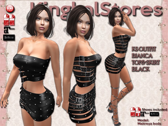 150 KS OUTFIT BIANCA TOP&SKIRT BLACK