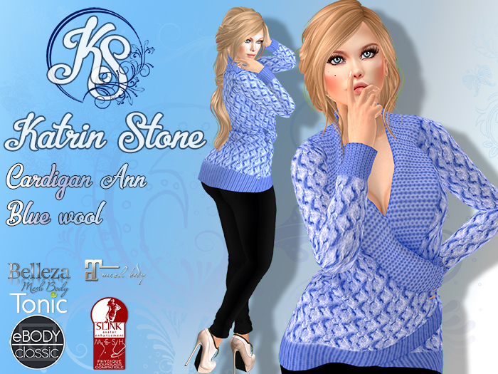 *KS* Cardigan Ann - Blue Wool