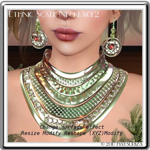 HAYSURIZA_Ethnic Scale Necklace(Verdigris Vie)1.1