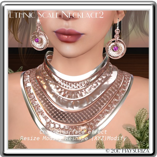 HAYSURIZA_Ethnic Scale Necklace2 "Pink Gold"