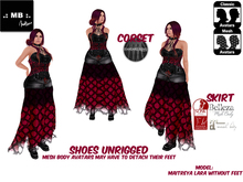 .: MB :. Gothic Bohemian Skirt Corsage Combat Boots