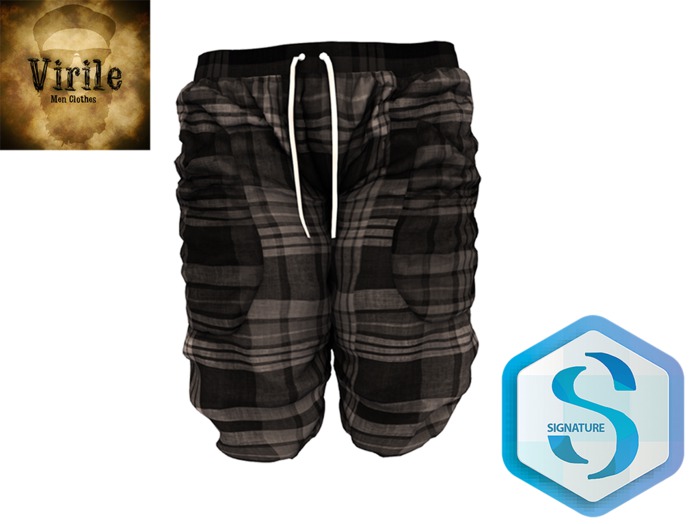 .::VIRILE::. Shorts Jhonny - Checkered Black
