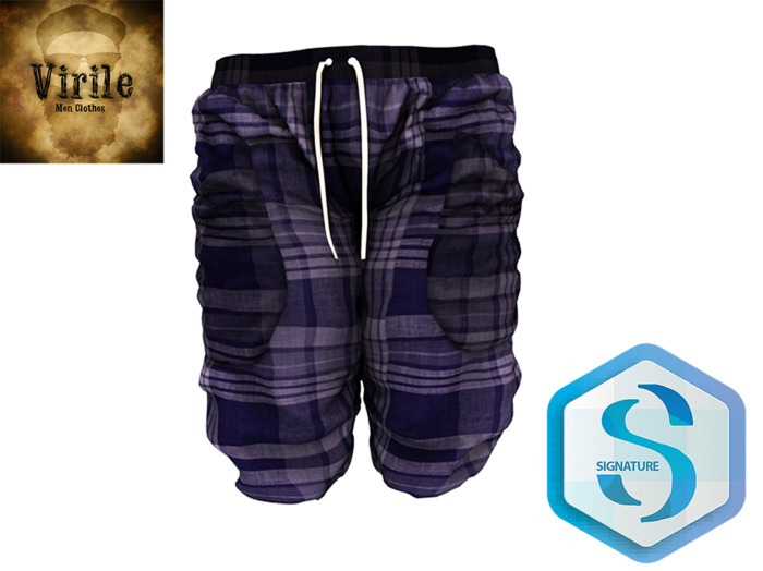 .::VIRILE::. Shorts Jhonny - Checkered Blue