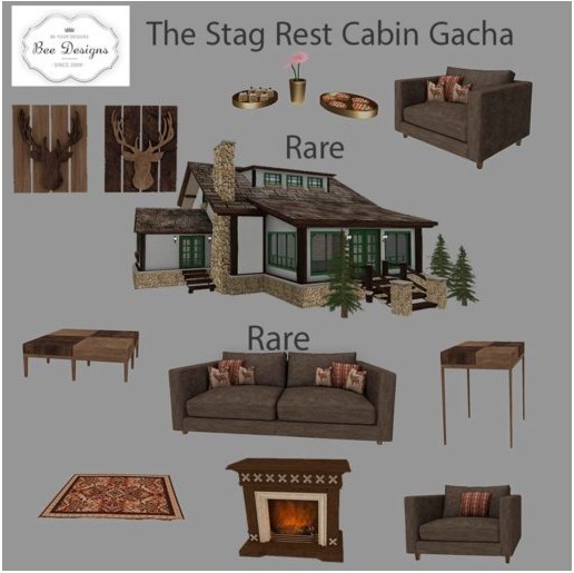 .:Bee Designs:. Stag Rest Cabin Gacha Armchair 2