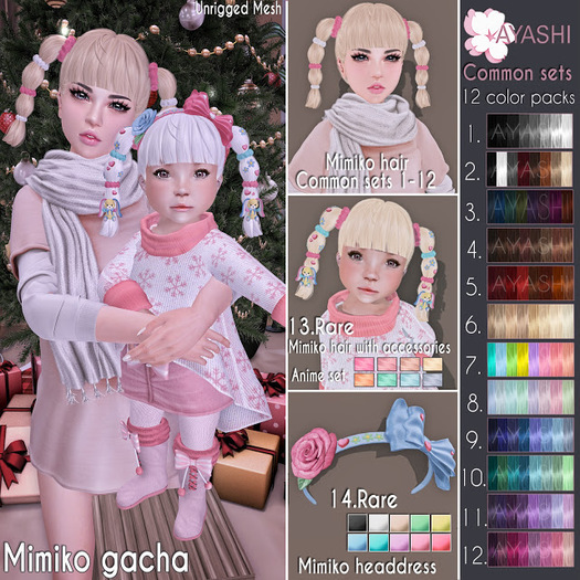 #12[^.^Ayashi^.^] Mimiko hair-Pink set