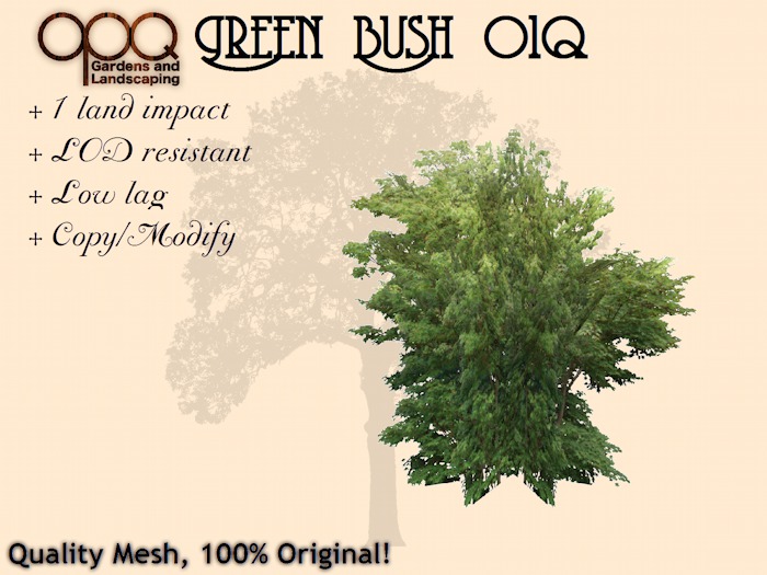 OPQ Green Bush 01q - 1 LI low lag mesh bush