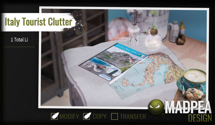 MadPea Italy Tourist Clutter