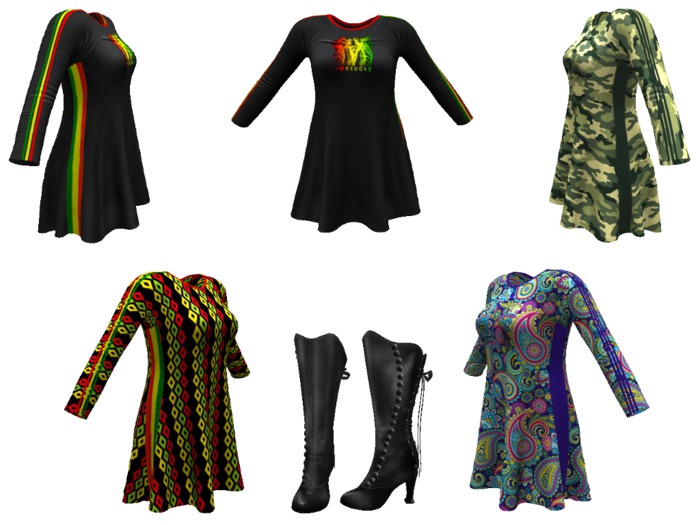 LONG SLEEVES DRESSES & BOOTS - HUD TEXTURES