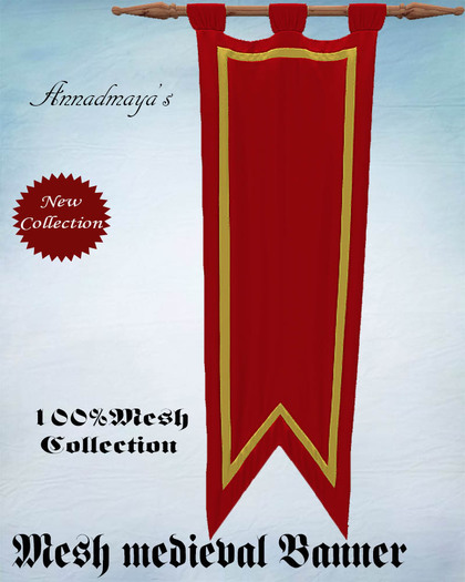 Mesh medieval Banner ancient red