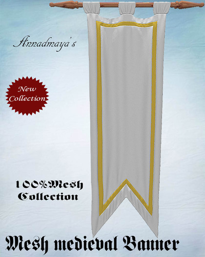 Mesh medieval Banner white