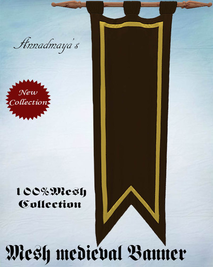 Mesh medieval Banner ancient brown