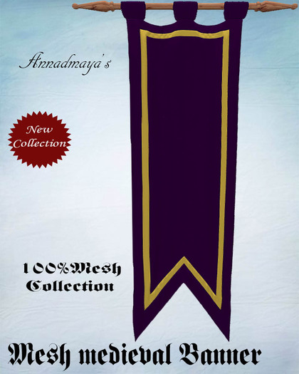 Mesh medieval Banner ancient violet