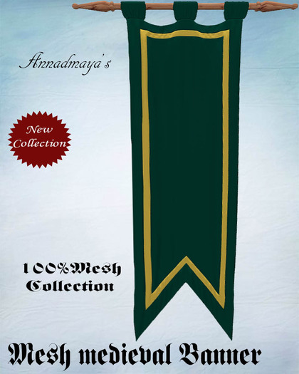 Mesh medieval Banner ancient blue
