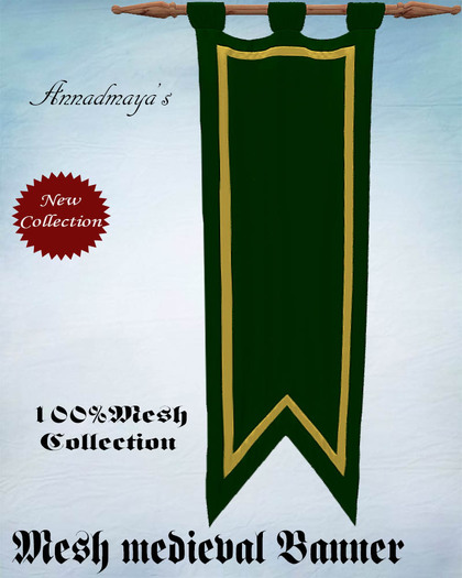 Mesh medieval Banner forest green