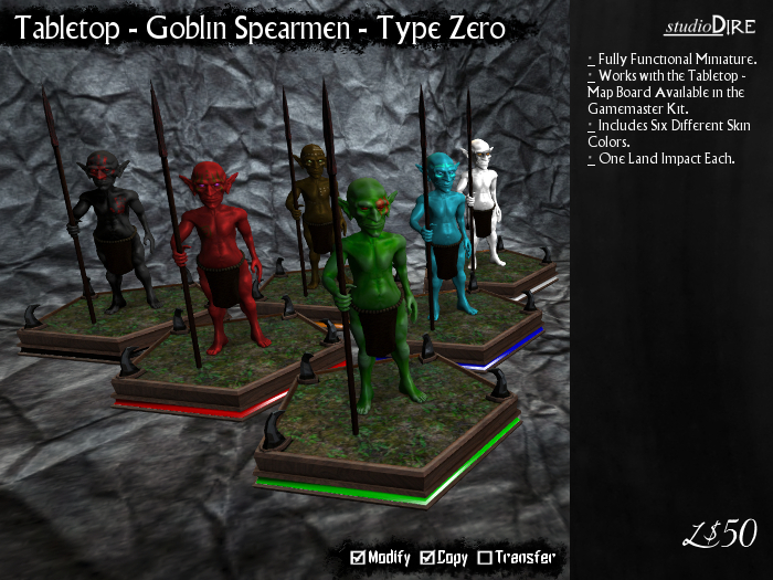 /studioDire/ Tabletop - Goblin Spearmen - Type Zero
