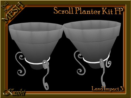 Second Life Marketplace - Scroll Planter Builders Kit Full Perm MESH