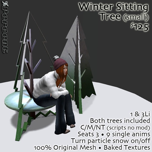 %Winter Sitting Trees (small) *MESH* Delivery Box