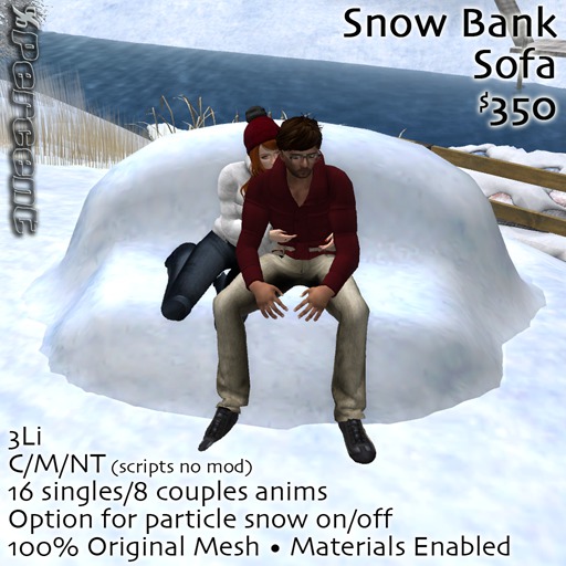 %Snow Bank Sofa *MESH* Delivery Box