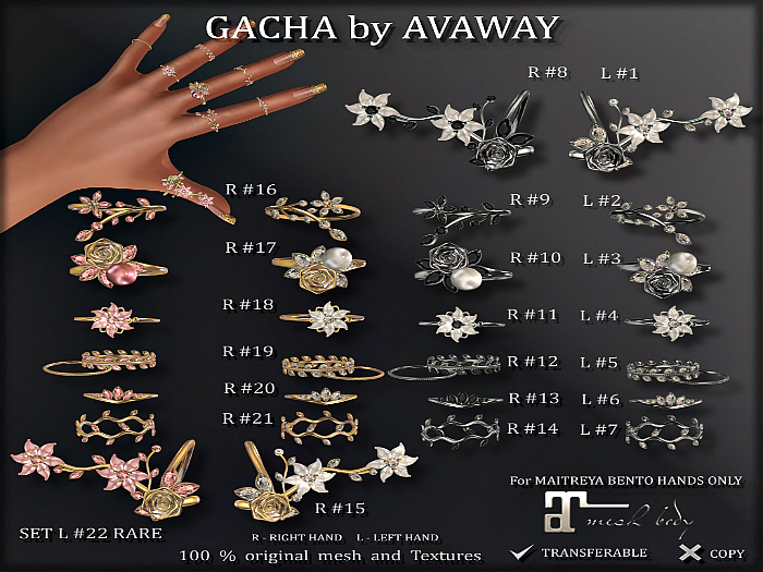 *AvaWay* GOLD White_SUMMER Ring (R) #20