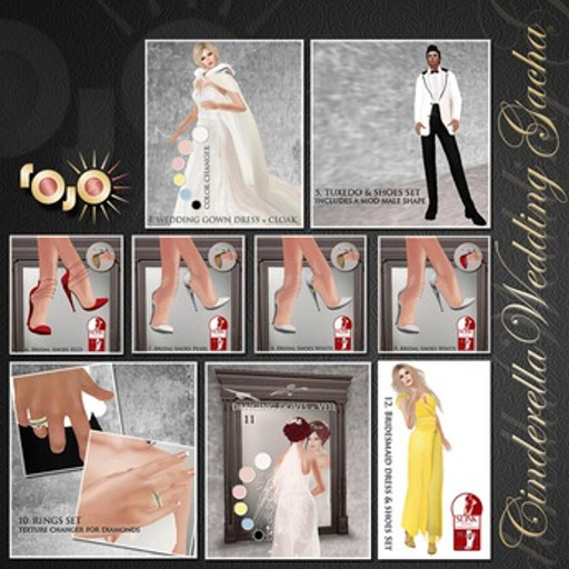12. *** rojo *** Cinderella Wedding Bridesmaid Set