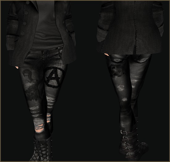 Dv8ion - Ripped jeans - Black Punk