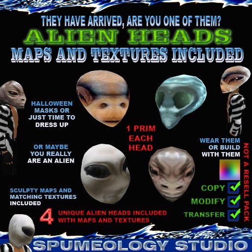ALIEN HEAD MASKS UV Maps & Textures