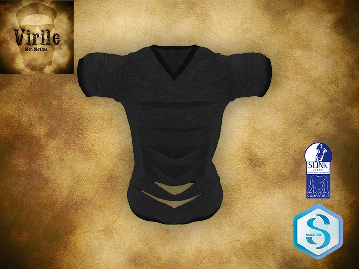 .::VIRILE::. Ripped TShirt - Soft Dark