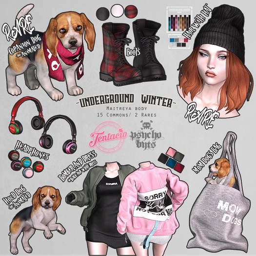 Tentacio & .{PSYCHO:Byts}. Underground Winter-HP Green/Red BOX