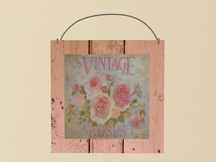  Vintage Roses Shabby Sign