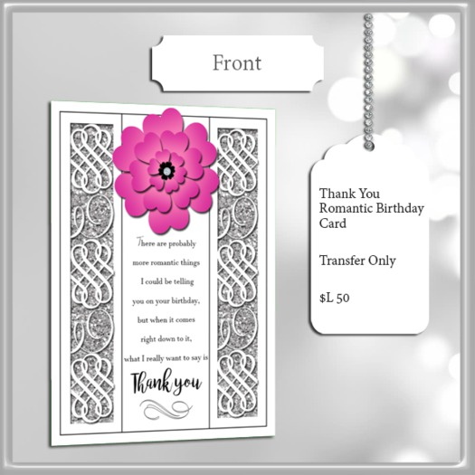 Second Life Marketplace - ~FS~ Thank You Romantic Birthday Card