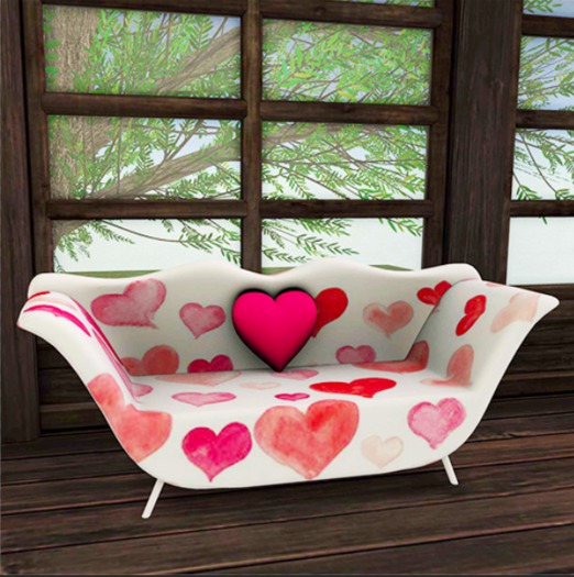 [DA] Valentines Colorful Heart couch{PG}