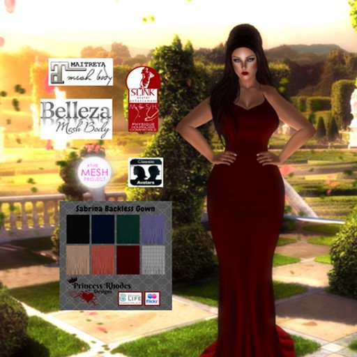 DEMO-Sabrina Backless Gown