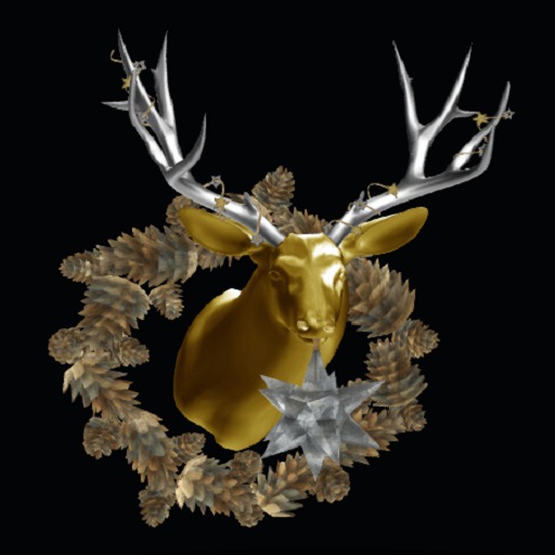Festive Deer Lamp2 - gold - RARE