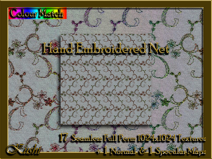 Hand Embroidered Net Textures