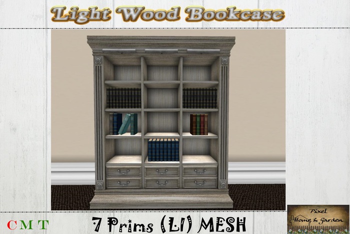 PH&G - Light Wood Bookcase W/ Light (BOXED)