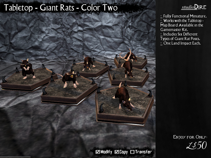 /studioDire/ Tabletop - Giant Rats - Color Two