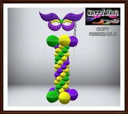 Mardi Gras - Mask Balloons Column