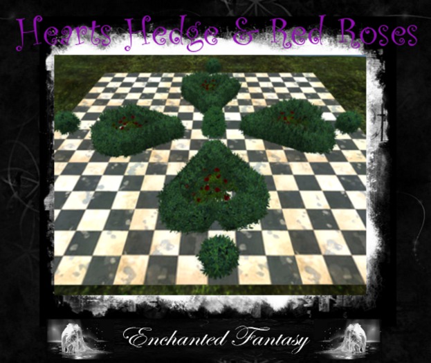Wonderland ~ Heart Hedges & Red Roses (Mesh)