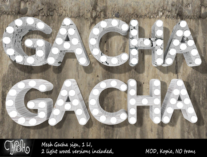 TM(s)H, GACHA Sign, White wood