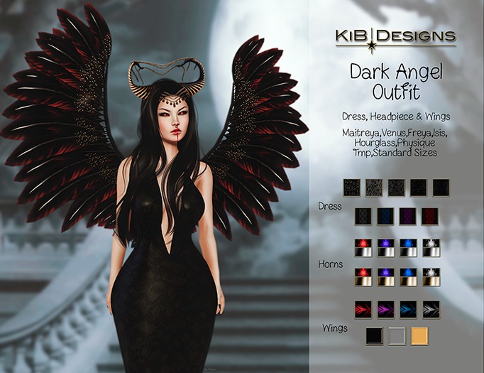 KiB Designs - Dark Angel Wings FATPACK
