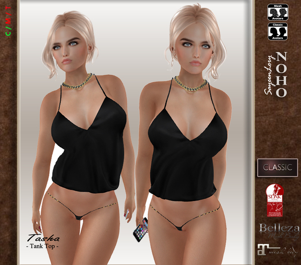 [noho] Tasha Tank Top (Mesh Bodys  box) black