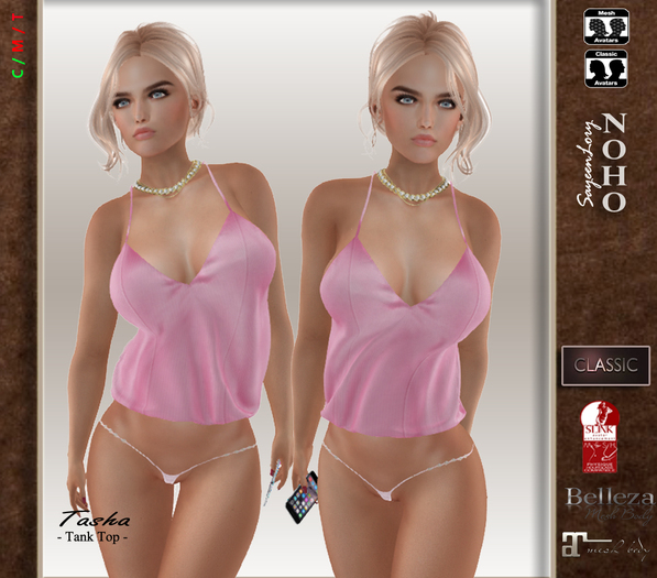 [noho] Tasha Tank Top (Mesh Bodys  box) pink