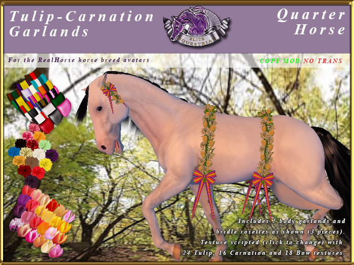 *E* Tulip Carnations Garlands Set [BOXED] Quarter Horse